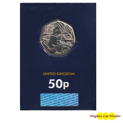 2018 BU 50p Coin (Card) - Paddington at the Station